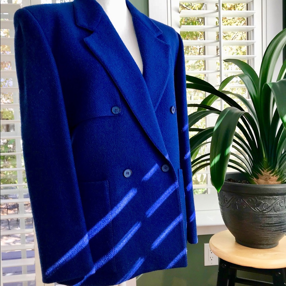 Jones New York Emerald Blue 100% Wool Blazer
